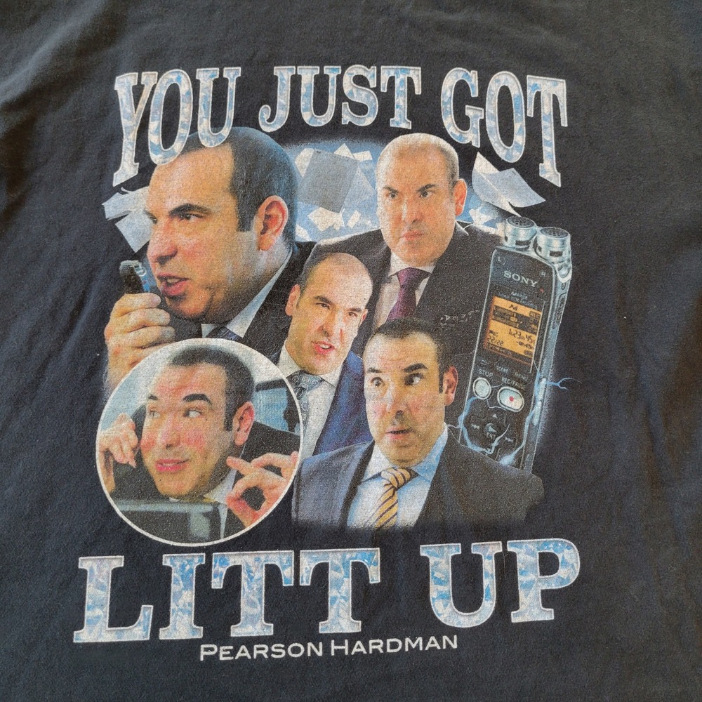 Barstool Sports Suits Louis Litt You Just Got Litt Up T-Shirt XL Black Pearson